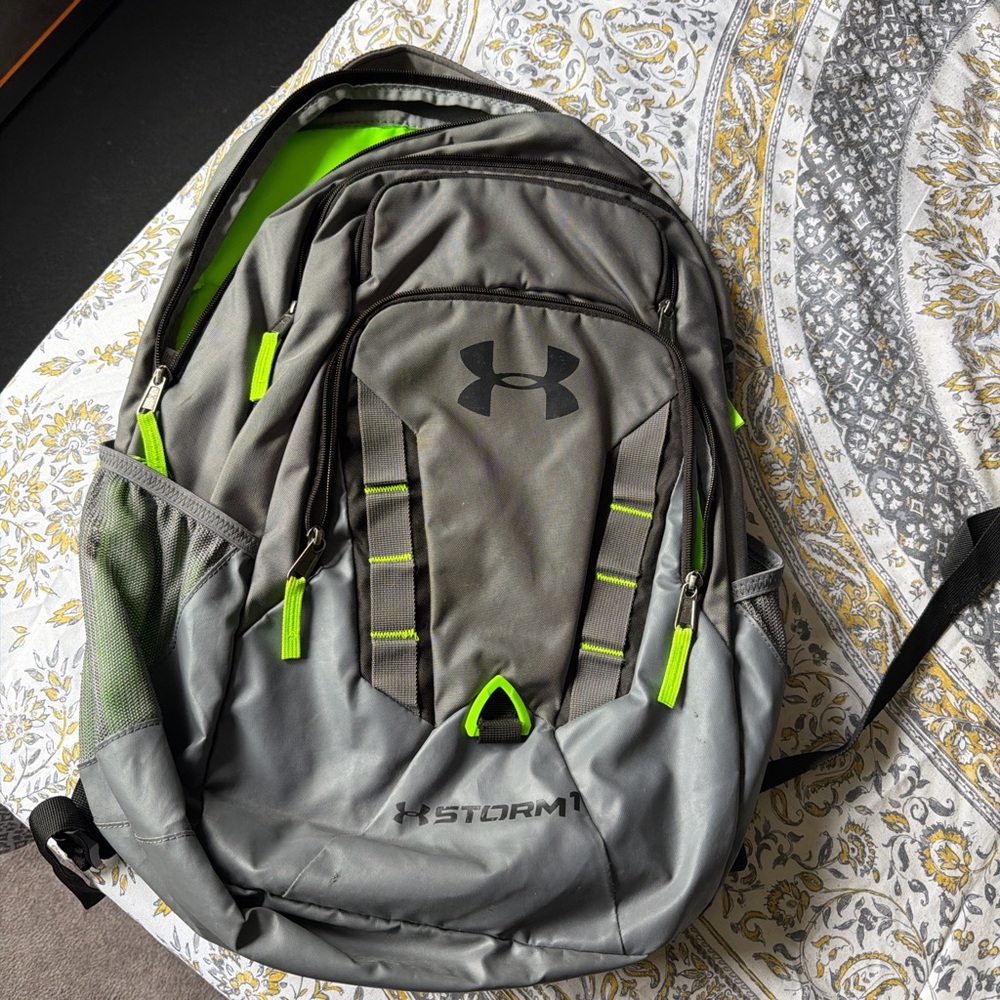 Under Armour Black and Neon Green Men's Backpack